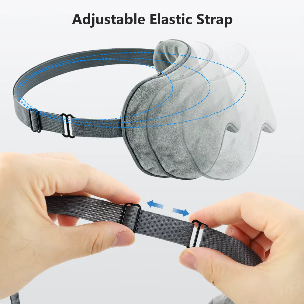 Cordless Heated Eye Mask with 4-Level Temperature Control & 1000mAh Rechargeable Battery – Lightweight Sleep Eyeshade for Eye Fatigue & Dark Circles