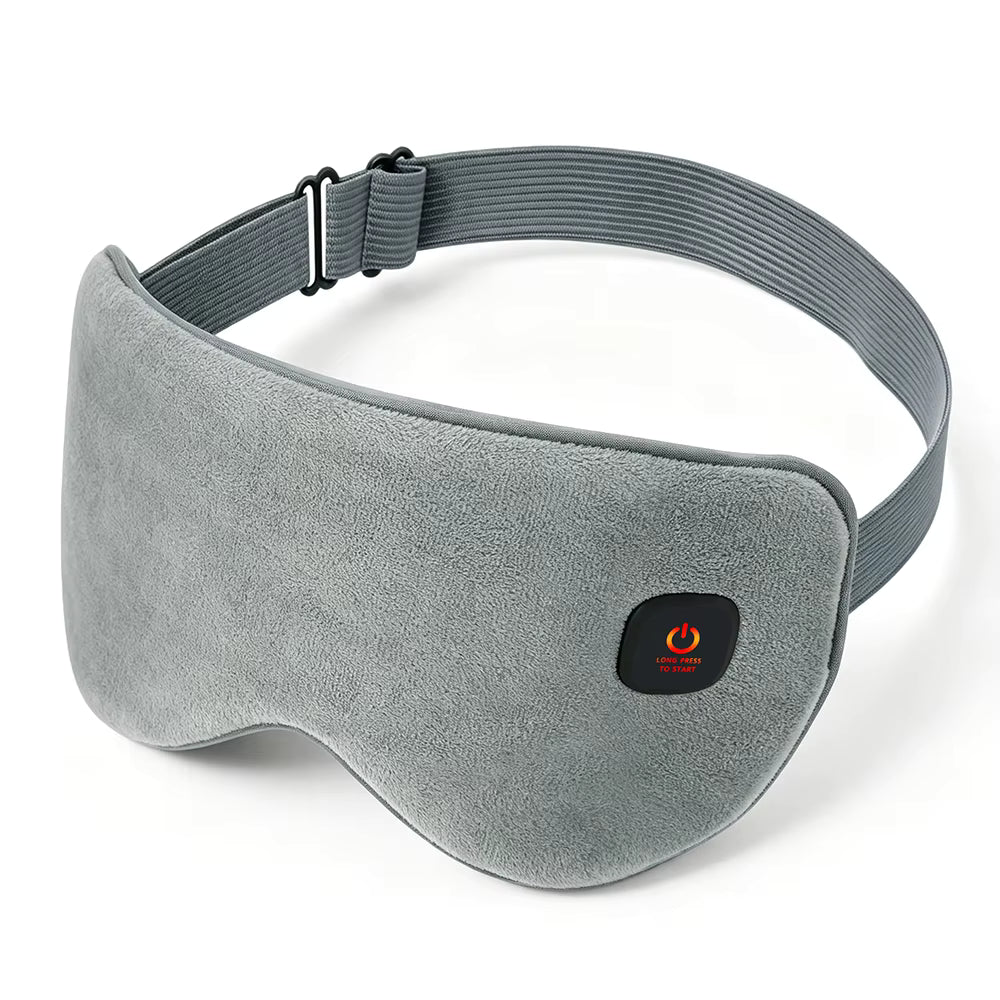 Cordless Heated Eye Mask with 4-Level Temperature Control & 1000mAh Rechargeable Battery – Lightweight Sleep Eyeshade for Eye Fatigue & Dark Circles
