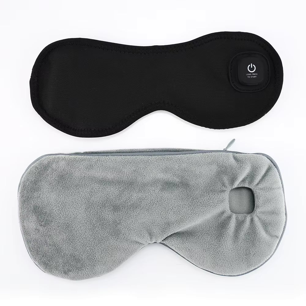 Cordless Heated Eye Mask with 4-Level Temperature Control & 1000mAh Rechargeable Battery – Lightweight Sleep Eyeshade for Eye Fatigue & Dark Circles